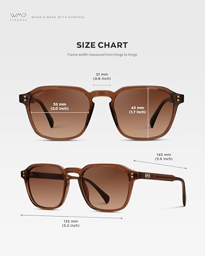 Image of WearMe Pro Men's Polarized Square Sunglasses - Wide Fit, Retro Style, UV400, Lightweight Frame for Driving & Daily Wear