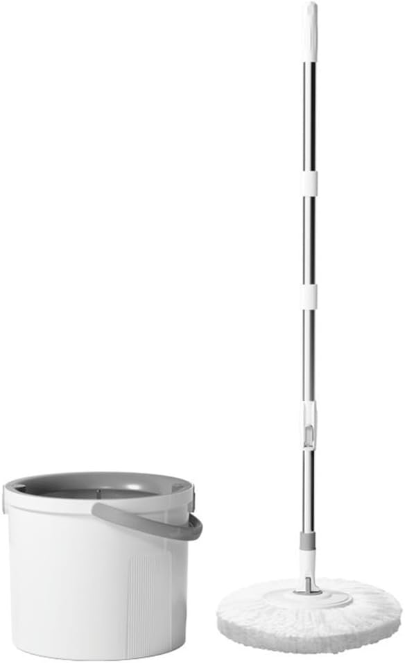 家庭用スピンモップとバケツ、絞り器付きセット、モップバケツは汚れた水を分離、360°回転モップヘッドは堅木張りの床、壁、窓用、マイク