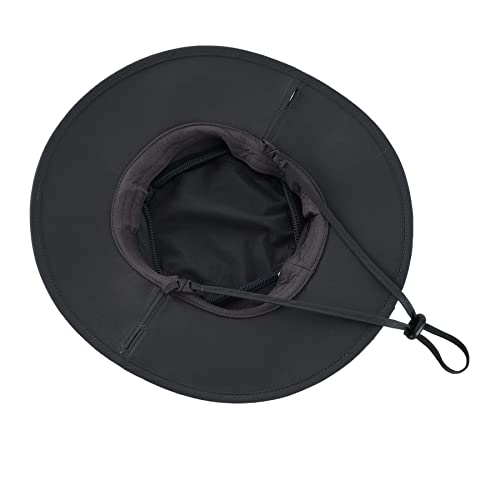 Home Prefer Upf50+ Mens Sun Hat Wide Brim Fishing Hat Sun Protection Hat Light Weight Portable Cowboy Beach Bucket Hat Dark Grey #TOP5