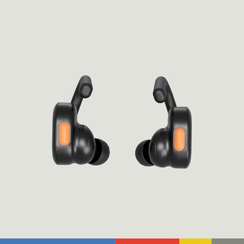 Skullcandy Push Active Wireless Earbuds, Bluetooth Headphones, Noise Isolating, 44 Hrs Battery, Secure-Fit Over-Ear Hanger, Sweat and Water Resistant, Microphone for iPhone Android - True Black/Orange by Skullcandy - Image 3