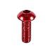 10pcs M3 6-10mm Button Round Aluminum Alloy Hex SocketScrew Bolt Multicolors for Industry(8mm-red)