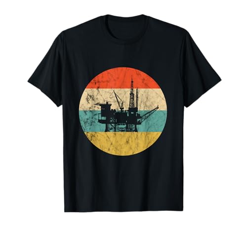 Equipo petrolífero Retro Vintage Trabajador de campo petrolífero Oildrilling Rig Hombre Camiseta
