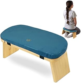Florensi Meditation Bench - Bamboo, Foldable & Ergonomic Meditation Stool - Sturdy Prayer Bench with Meditation Cushion, Comfortable for Kneeling or Sitting - Perfect for Deeper & Longer Meditation