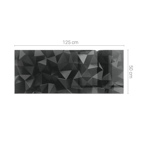 Placa para chimenea duradera de vidrio templado rectangular con relieve de geometría tridimensional 5