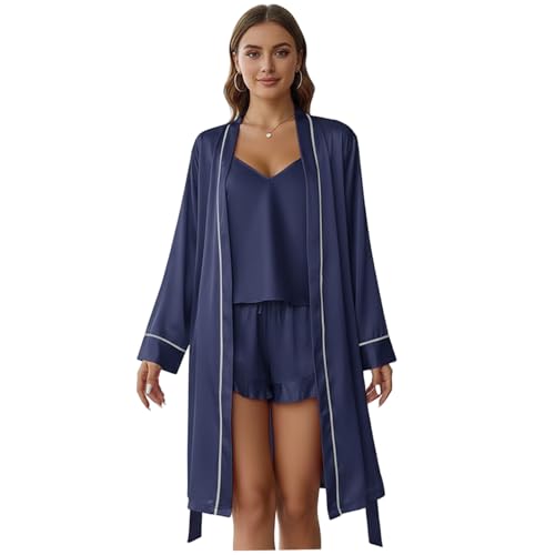 Ensemble de robe en soie chemise nuit et pyjamas confortables femmes