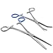 MuskalMed Set of 2 Curved & Straight 8-inch Hemostat (Sky Blue Ring) - Stainless Steel Locking Tweezer Clamps Ideal Hemostats for Nurses, Fishing Forceps, Crafts and Hobby, High Quality Sky Blue Ring