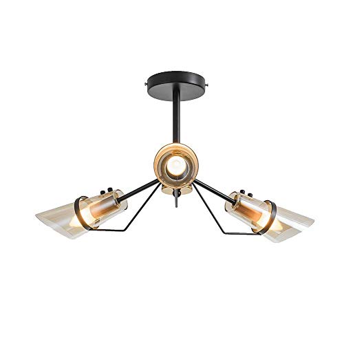 Lustre industriel gris fumée à 8 lumières E14 pour salon et cuisine moderne