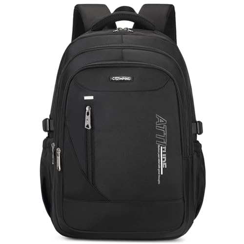 SIJALUKA Water-Resistant 15.6" Laptop Backpack, Durable Travel & School Bag for Teens (Black B) by SIJALUKA - Used condition - Image 2