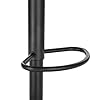Lestarain 1X Taburetes Alto Cocina Regulable en Altura Taburetes de Bar con Respaldo Cuero Sintético+Plástico Sillas Altas Taburete Giratorio para Estudio, Trabajo, Oficina Negro #5