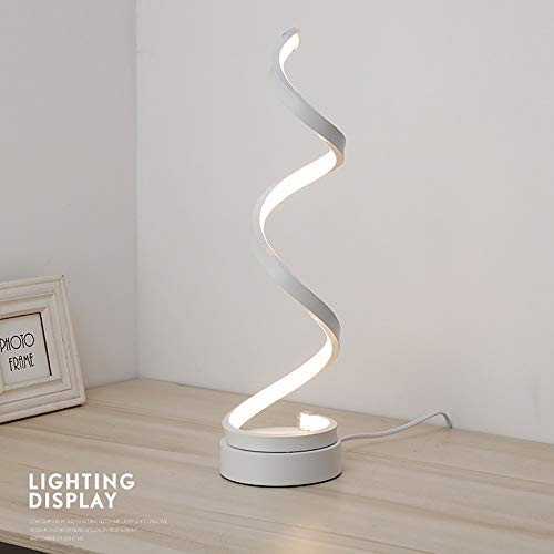 Preisvergleich Produktbild TXOTN LED-Spiral-Nachttischlampe, 12W warmweißer Augenschutz Dimmbare Helligkeit einstellbar, geschwungene LED-Tischlampe / dekorative Beleuchtung für Schlafzimmer-Wohnzimmer