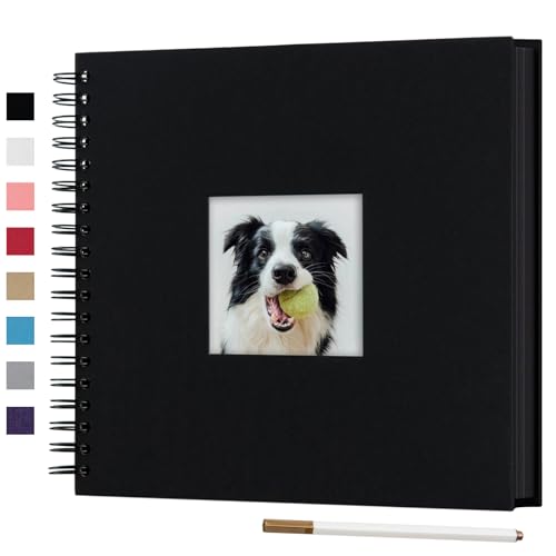 10 x 10 Inch DIY Scrapbook Photo Album with Window 80 Pages,Black