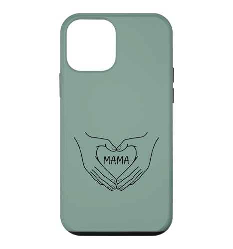 �r���e�[�W�O���[�� - Mama Heart Hands �~�j�}���X�g���C���A�[�g �� �X�}�z�P�[�X iPhone 12 mini �p