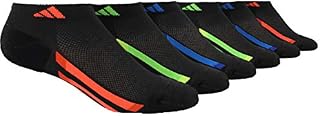 adidas Youth Kids-Boy's/Girl's Cushioned Low Cut Socks (6-Pair), Black/Solar Red/Bold Orange/Solar Green/Solar Yell