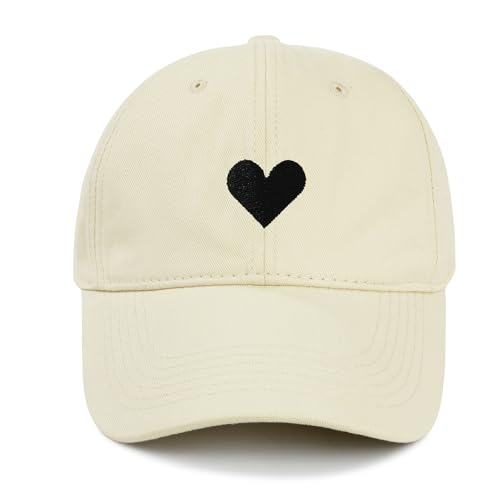 Image of American Trends Womens Baseball Caps Cute Heart Dad Hat, Adjustable Cotton Unisex Cap for Workout, Golf & Everyday Wear
