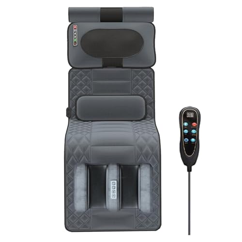 Alfombrilla de masaje de cuerpo completo con 20 cabezales vibratorios, almohadilla de colchón eléctrica plegable para alivio del dolor de piernas lumbar, espalda cervical, espalda