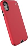 Speck Products Compatible Phone Case for Apple iPhone XR, Presidio Sport Case, Heartrate Red/Sidewalk Grey/Black