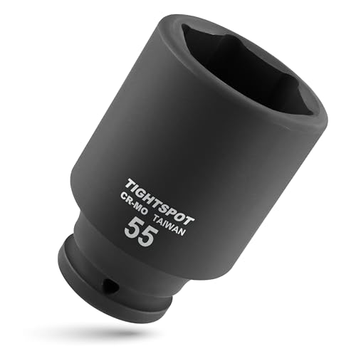 TIGHTSPOT 1" Drive 55mm Shallow Jumbo Socket, 6-Pt, CR-MO Steel