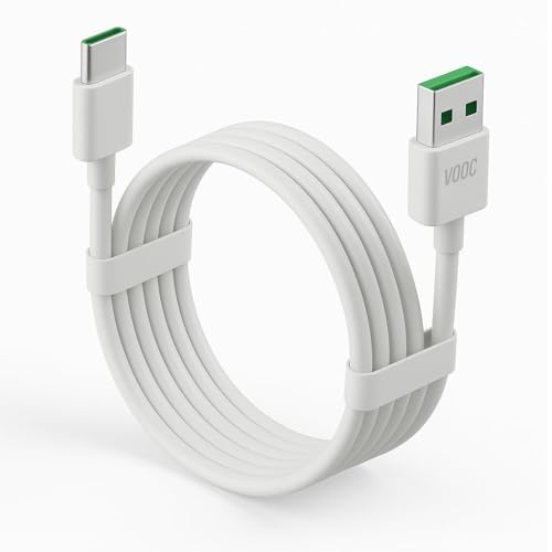 Image of Original SuperVOOC USB A to Type C Charging & Data Cable | Compatible with Oppo F19 Pro+, F21 Pro, Reno 6, Reno 7, Reno 8, A74, A96, 7, 7T, 7 Pro, 7T Pro, 8, 8T, 9, 9R, 9RT, 10R (OPO CBL 4)