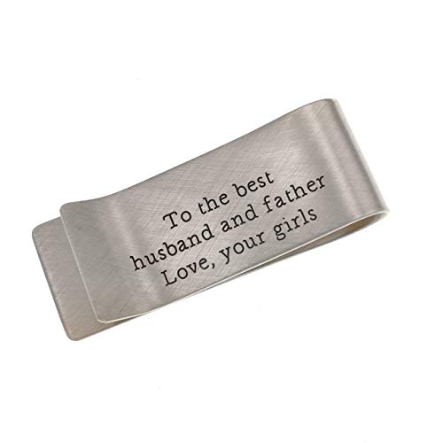 Personalized Money Clip with Kids Birthstones Sterling Silver Copper Brass Bronze Metal Father’s Day Present for Dad Grandpa Custom Engraved Wallet Front Pocket Cash Credit Card Holder 63mm x 25mm2