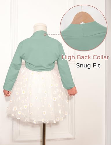 Image of Kids Girls Ballet Dance Shrug Wrap Top Long Sleeve Open Front Cardigan Sweater Warm Up Pullover Crop Top for Leotard