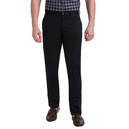 Image of Parx Cotton Dark Green Casual Trouser for Men