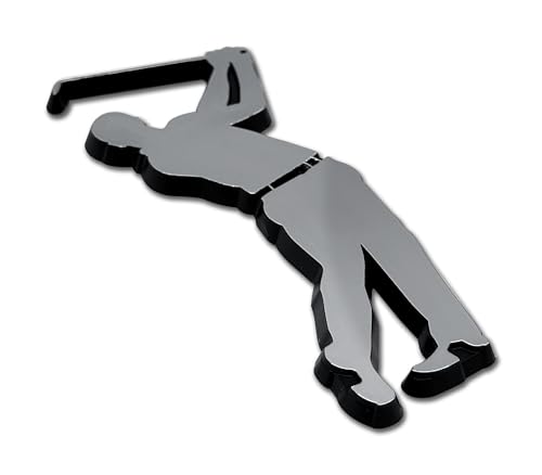 Image of Elektroplate Officially Licensed Golfer OEM Emblem for Cars, Trucks, and All Auto | Universal Fit at 3.25 inch x 1.35 inch | Weatherproof