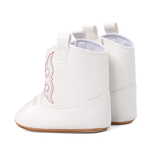 MK MATT KEELY Baby Boys Girls Cowboy Boots Infant Western Boots Toddler Soft Sole Non-Slip Round Toe Bootie Newborn First Walker Crib Shoes4