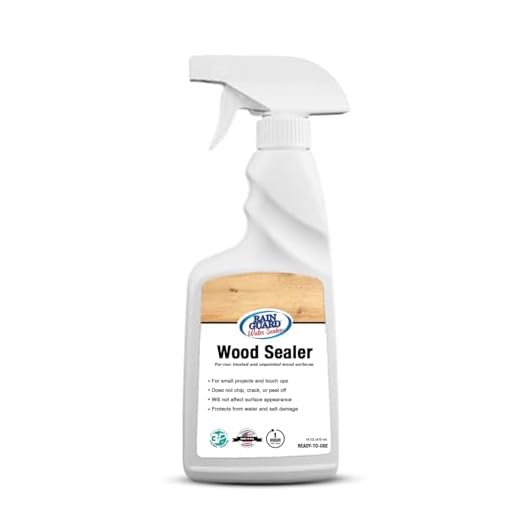 Rain Guard Water Sealers - Wood Sealer - Penetrating Water Repellent Protection for All Porous Wood Surfaces - Water-Based Silane/Siloxane Sealant - Clear Natural Finish - Ready to Use - 16oz Spray