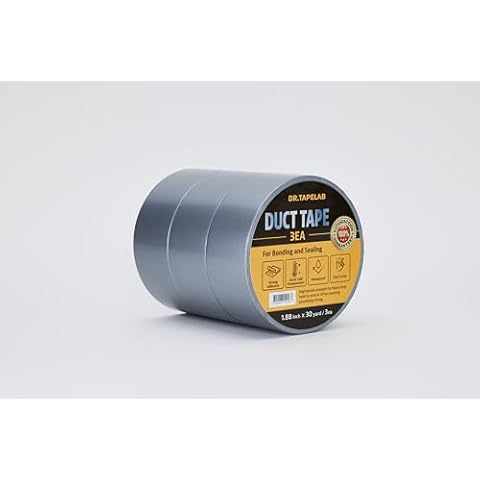 Duct Tape Heavy Duty,Sealing and Patching,Air Ducts,Metal Repair Tape, Foamboard,Craft Tape, Insulation,Boxing, Bundling and More,Waterpoof,1-Pack 1.88 Inch x 30 Yard, Silver, Grey, Gray (3) Cover