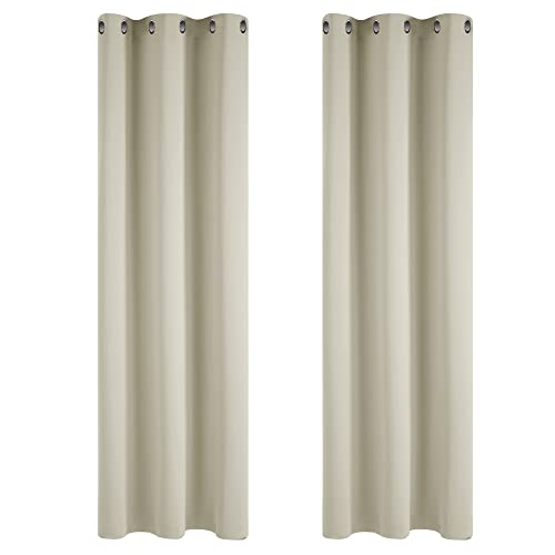 Deconovo Cortinas para Habitación con Aislamiento Térmico Reducción de Ruido Telas Tupidas Gruesas con Ojales Beige …