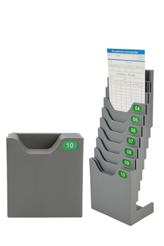 YFFSFDC タイムカードラック10名用 ホルダー カードラック 便利に畳める 壁掛けタイムカ タイムカードラック icカード 勤怠管理 人事 労務 出退勤用