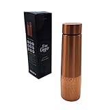 Kupferflasche 900 ml – Premium Copper Bottle aus 99,9% reinem Kupfer – Ayurveda Trinkflasche für Wasser – handgefertigt in Indien – verschiedene Designs – Geschenkverpackung (Teil Hammerschlag)