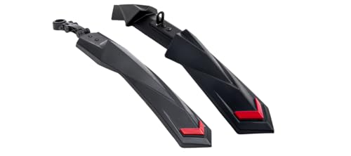 Image of Dark Horse Bicycle MX2 Fender Set, Suitable for 24 inch & 26 inch Inch Cycle, V-Brake Model, MTB & ATB Cycles, Durable Clamp Fitting New Mudguard for Cycles (Red)