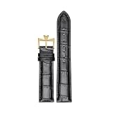 Quick Release Genuine Leather Watch Strap for Vacheron Constantin Patrimony Traditionnelle Métiers D'Art Fiftysix Stainless Steel Pin Buckle(Black b g1,21mm)