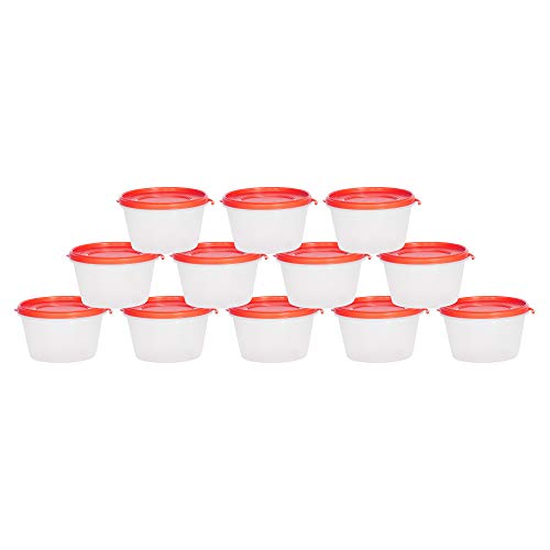 Image of Cutting EDGE Nesterware 750ml Stackable Food Container (Set of 12, Red) | BPA-free plastic, stackable design, leak-proof, kitchen storage, pantry, fridge, meal prep, reusable, travel use