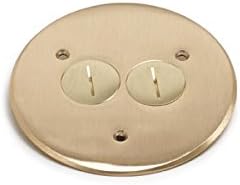 Lew Electric TCP-2 (2) 1 1/2 Inch Combo Plug for Communication / Data or Single Receptacle Brass Flanged Cover