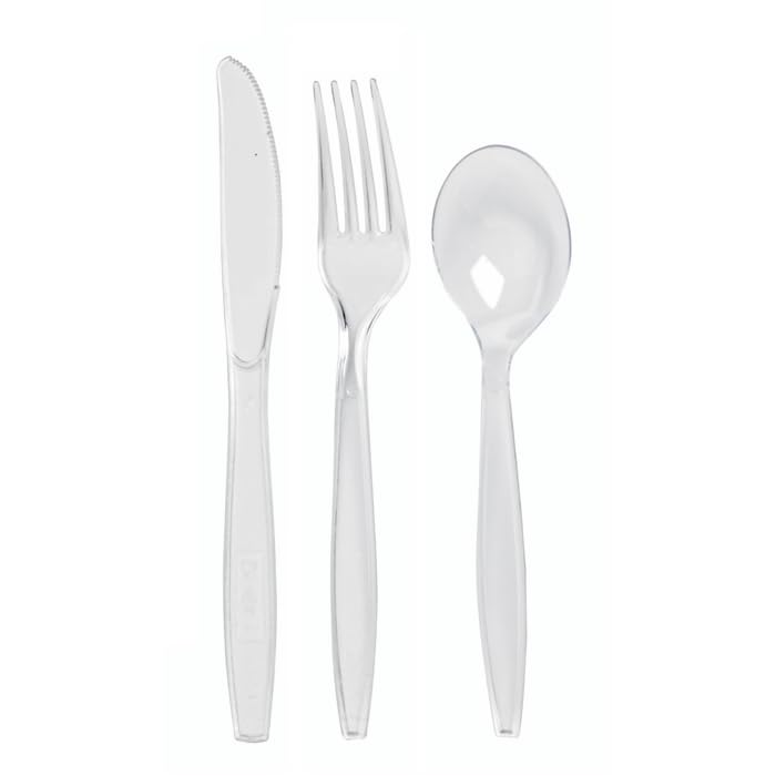 PACKNWOOD - Kit Cubiertos Desechable, Plástico, 250 Uds |, Eventos | 19x5cm, Hostelería Catering