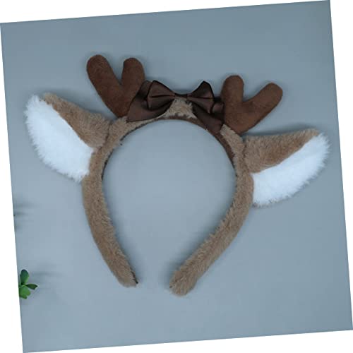 Healeved Christmas Reindeer Antlers Headband Deer Ear Hairband with Plush Material Cute Antlers Design Adjustable Comfort Fit Perfect for Christmas Parties and Costumes - Image 4