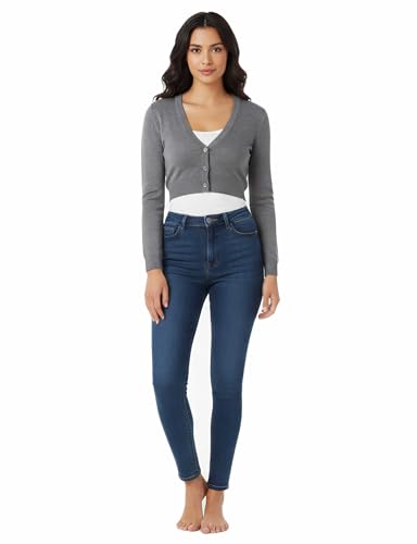 Image of Allsense Women's Cropped Bolero Shrug Cardigan | 3 /4 Sleeve, Button Down, Lightweight Knit Sweater