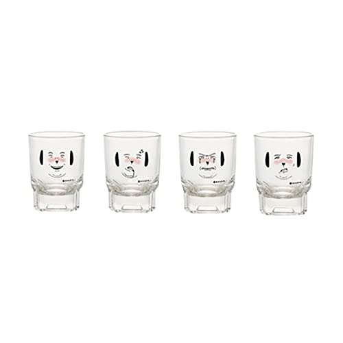 Set de 4 vasos Go soju con expresiones divertidas