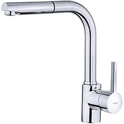 Grifo Fregadero Teka Teka ARK 938 - Grifo de Cocina, 1 Mando, Caño Alto Giratorio, Super Resistente y Flexible Grifo Cocina Extraible, Metálico, Control Temperatura, Color Cromo