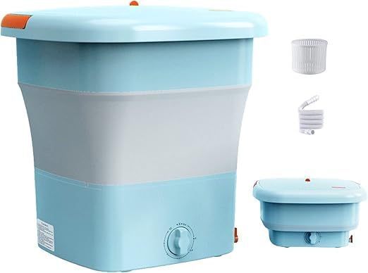 12L Folding Clothes Washing Machine Portable Mini Automatic Home Travel Washing Machine Lightweight Underwear Washer for Apartment Laundry Camping RV Travel Underwear Personal Baby