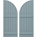 Ekena Millwork ARW101BQ621X40SBH Americraft Six 2 Exterior Real Wood Joined Board-n-Batten Shutters w/Arch Top (Per Pair), 21"W x 40"H, Peaceful Blue