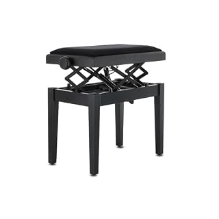 GEWA Banc de piano Deluxe Autolift avec réglage confortable de la hauteur, bois massif, noir mat - Les Beatles, Paul McCartney, John Lennon, RIngo Starr, George Harrison GEWA Banc de piano Deluxe Autolift avec réglage confortable de la hauteur, bois massif, noir mat – Image 5