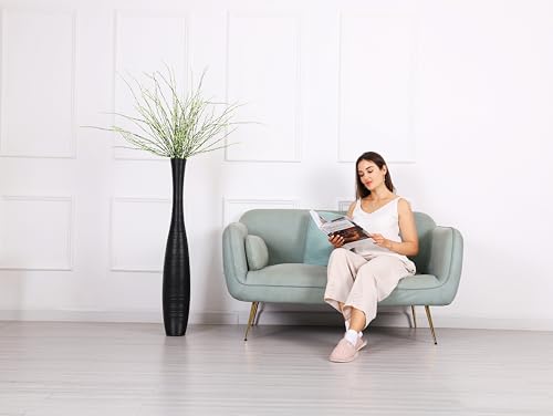 Image of Leewadee Decorative 41 inches Tall Floor Vase for Living Room Home Decor, Black, Resin