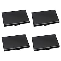 Senbaler 4 Stück Visitenkartenetui Slim für Herren Damen,Aluminium Visitenkartenbox,Kreditkarten Organizer,Professionelle Visitenkartenhalter (Schwarz)