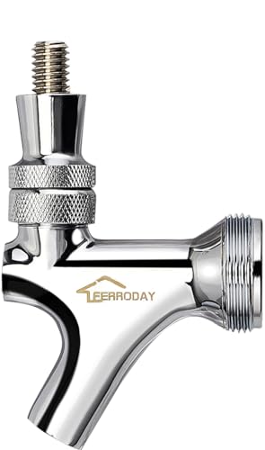 FERRODAY Stainless Steel Core Draft Beer Keg Faucet Polished Brass Beer Faucet for Keg Tap Tower Beer Shank & Kegerator Beer Faucet Classic Beer Dispensing Tap Standard Faucet Tap