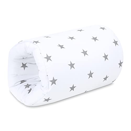 Totsy Baby Cojin Lactancia Materna 26 cm x 16 cm - Mini cojin Embarazada Dormir y Lactancia Lavable Bebe Cojin para Viaje Estrellas Blancas