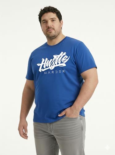 Image of Toodlegram Men Plus Size Printed T-Shirt | Round Neck Half Sleeves | Regular Fit Big & Tall | Pure Cotton Casual Summer Wear T-Shirt for Men