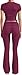 YETOWA Women's 2 Piece Lounge Outfits with Slim Short Sleeve Tops and Low Rise Flare Leggings Sets Versatile Yoga Fall Sweatsuit